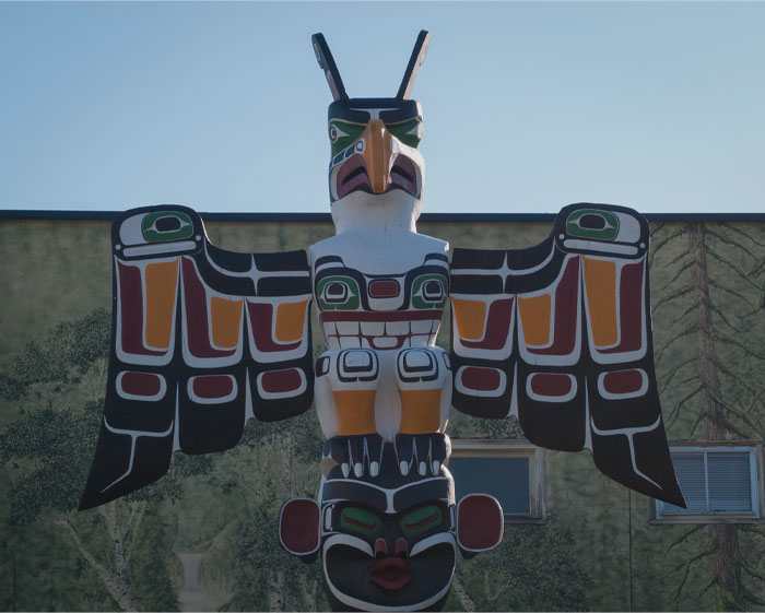 Thunderbird statue outside of the museum 