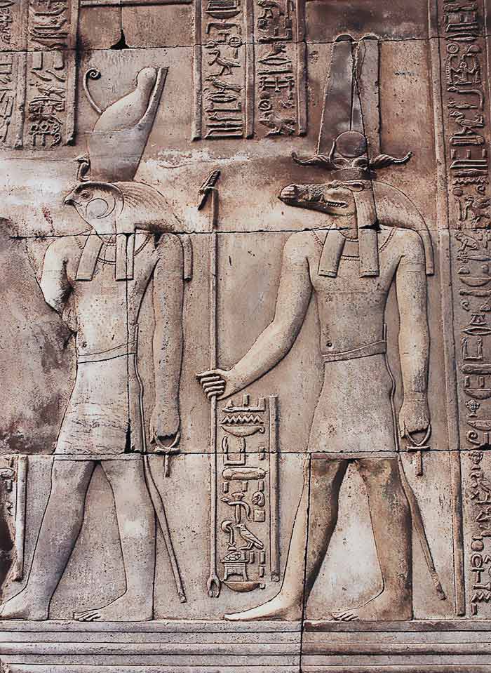 Engravings of Sobek on a rock 