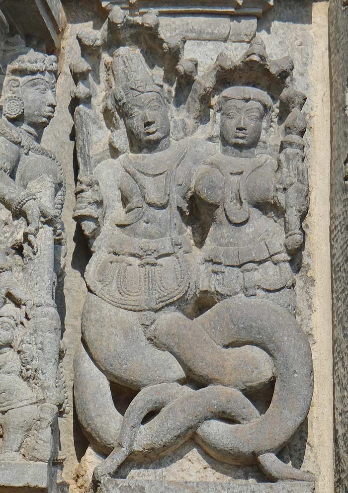 Engravings of a Naga in a rock 