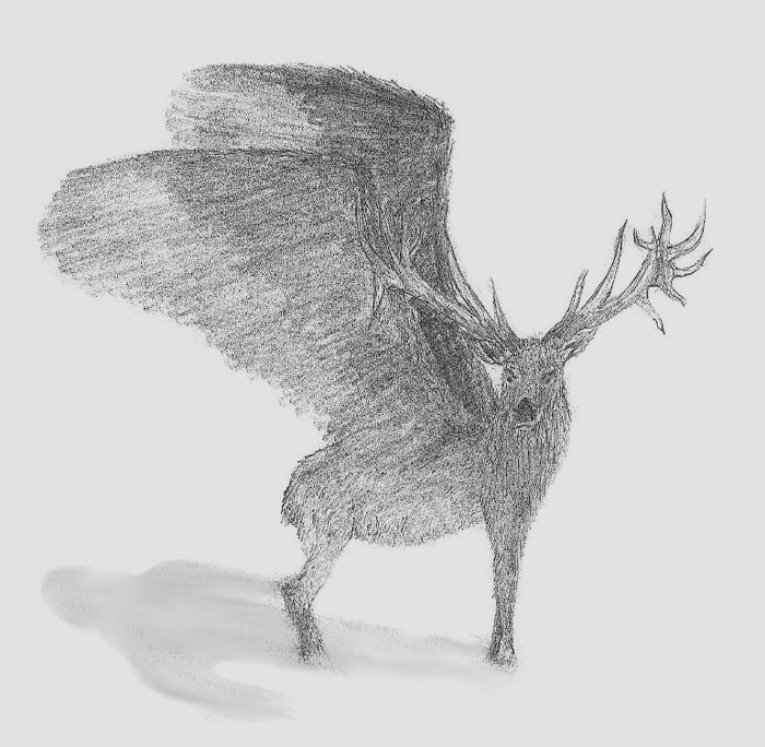 Painting of a Peryton 