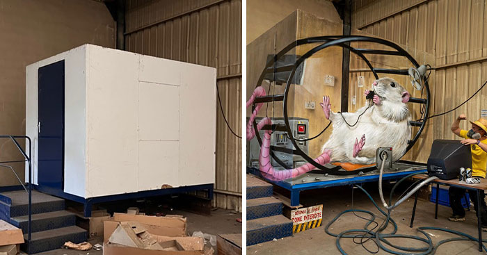 French Street Artist Paints 3D Graffiti And It’s Not For The Faint Of Heart (26 New Pics)