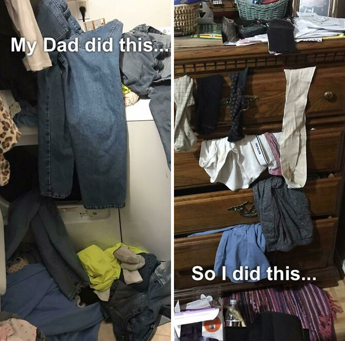I Get A Little Petty When My Dad Likes To Mess Up The Laundry Room And Blame It On Me