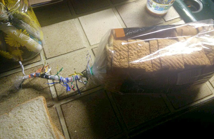 Every Time The Bread Gets Used, The Twist Disappears. I Started Collecting Them And Today I Got My Revenge