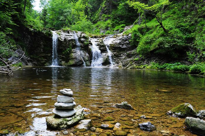 the waterfall in the forest