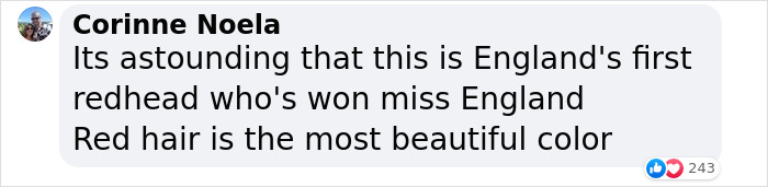 Woman Who Was “Spat At” And “Burned” At School For Having Ginger Hair Grows Up To Be Crowned Miss England Woman Who Was “Spat At” And “Burned” At School For Having Ginger Hair Grows Up To Be Crowned Miss England