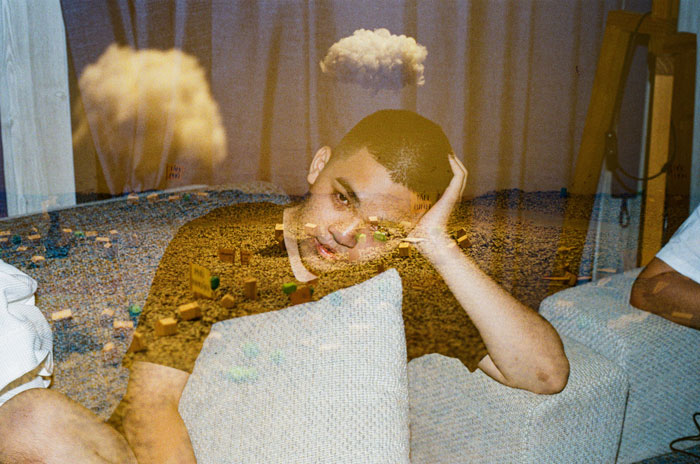 Photography of children and field with clouds and trash