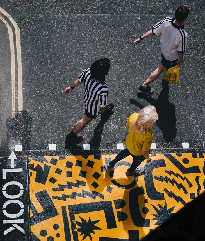 Persons walking in the street