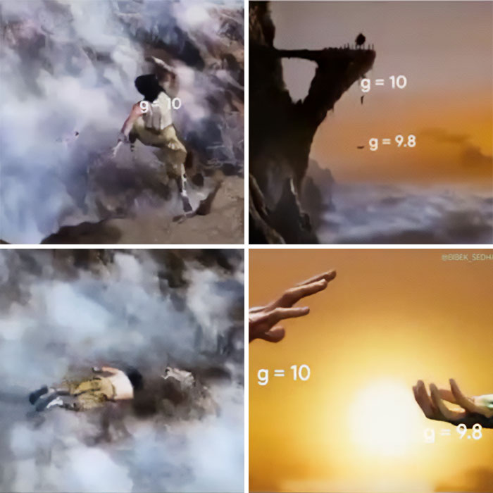 Cuando usas G=10 en lugar de usar G=9.8 en los números