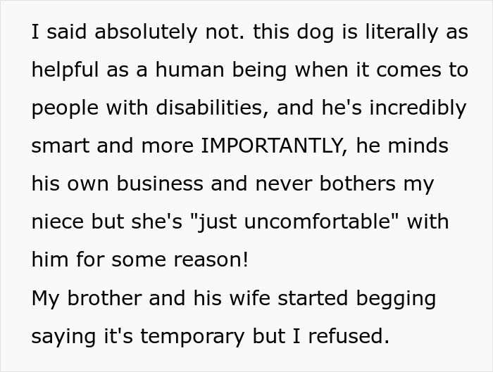 Niece Complains That Service Dog Is Making Her Uncomfortable, Her Aunt Refuses To Get Rid Of It, Starts Family Drama Niece Complains That Service Dog Is Making Her Uncomfortable, Her Aunt Refuses To Get Rid Of It, Starts Family Drama