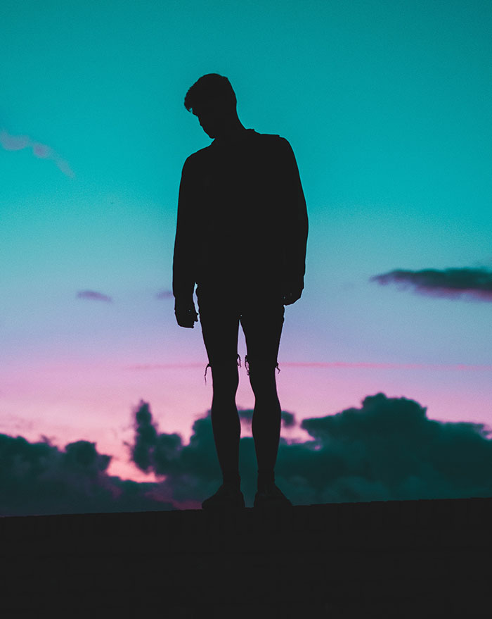 Picture of man silhouette standing