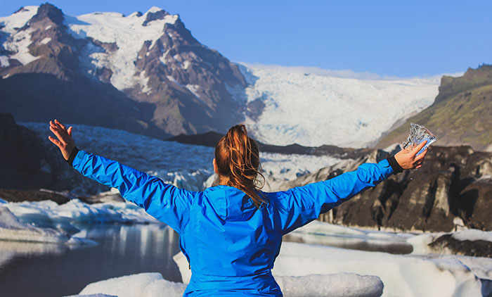 Picture of woman near mountains