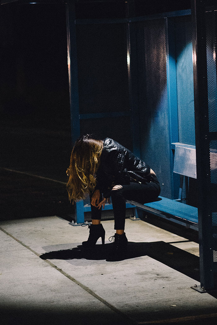 Woman sitting and waiting