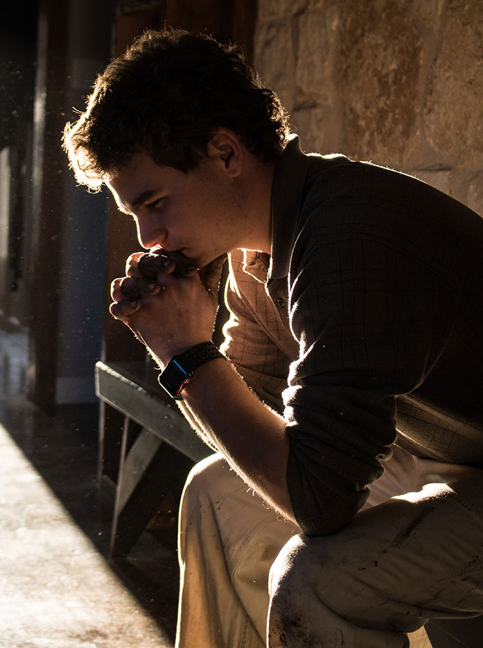 Person sitting and thinking