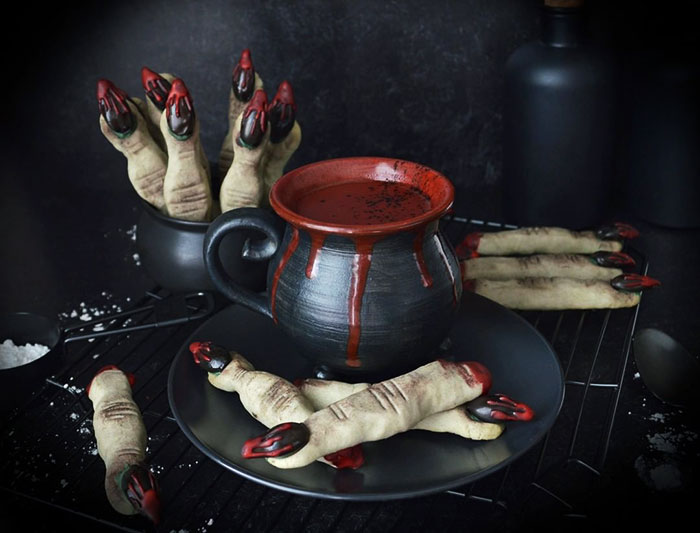 Coffin Nail Cookies And Cauldron Cocoa