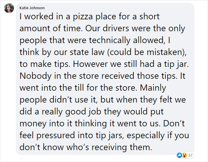 "For What?": Man Orders A Pizza He Will Pick Up Himself, Is Surprised When He's Asked For A 20% Tip "For What?": Man Orders A Pizza He Will Pick Up Himself, Is Surprised When He's Asked For A 20% Tip