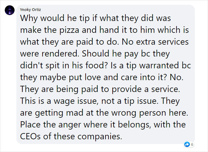 "For What?": Man Orders A Pizza He Will Pick Up Himself, Is Surprised When He's Asked For A 20% Tip "For What?": Man Orders A Pizza He Will Pick Up Himself, Is Surprised When He's Asked For A 20% Tip