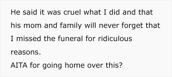 "He Was Crying The Whole Ride To The Airport": Husband Calls Wife Pathetic And Cruel After She Skipped FIL's Funeral Because MIL Bought Her An Economy Ticket "He Was Crying The Whole Ride To The Airport": Husband Calls Wife Pathetic And Cruel After She Skipped FIL's Funeral Because MIL Bought Her An Economy Ticket