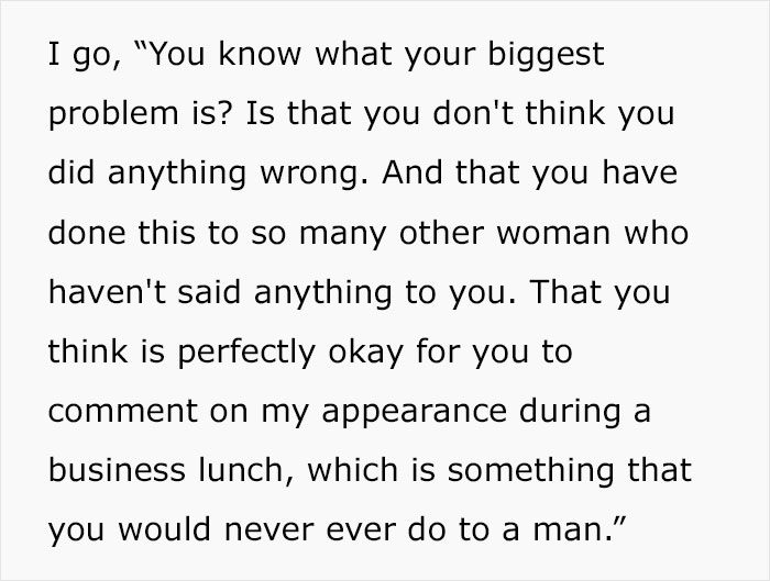 Businessman Thinks It&rsquo;s Alright To Comment On This Woman&rsquo;s Appearance During Their Business Lunch, She Has None Of It And Leaves