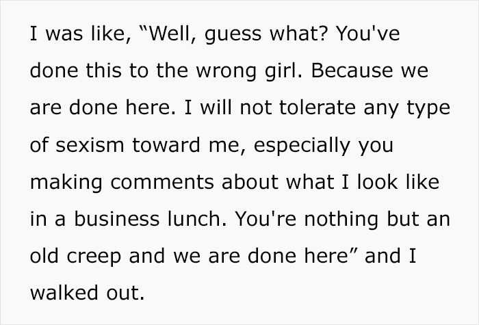 Businessman Thinks It&rsquo;s Alright To Comment On This Woman&rsquo;s Appearance During Their Business Lunch, She Has None Of It And Leaves
