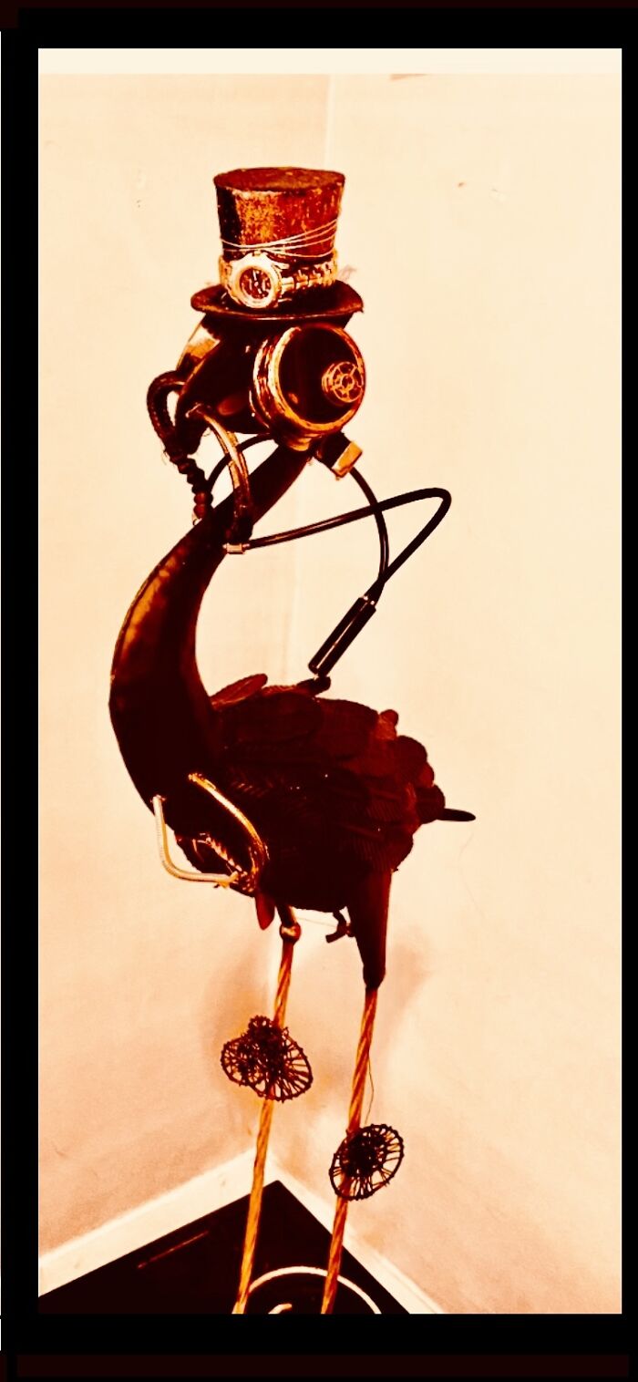 Steampunk Flamingo. Can I Use This Guy Instead Of My Sketch? Technically Its Not Done As Im Still Working On It. That Said I Did Add The Nylon Netting Over The O2tubes This Afternoon