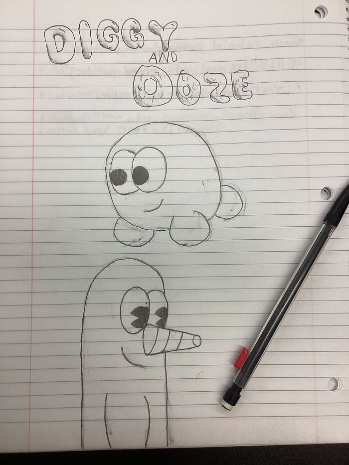 Diggy (Bottom) Is A Narwhal Mixed With A Mole, I Think. And Ooze (Top) Is Some Type Of Cephalopod, I Call Him A Quadropus, But Diggy Is The One That Is More Of A Mash Up