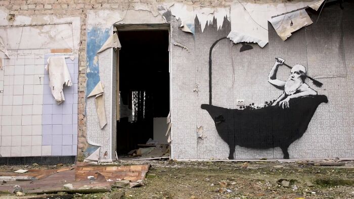 Banksy Comes Back With 7 New Wall Arts In Ukraine And They Touched People&rsquo;s Hearts