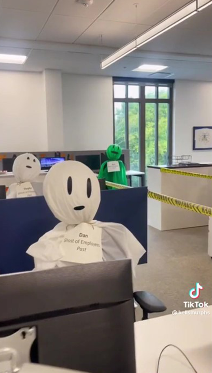 "It's Gonna Take A Lot Of Pizza Parties To Fix This": Company Called Out After Decorating Its Office With “Ghosts” Of Past Employees Who Were Laid Off "It's Gonna Take A Lot Of Pizza Parties To Fix This": Company Called Out After Decorating Its Office With “Ghosts” Of Past Employees Who Were Laid Off