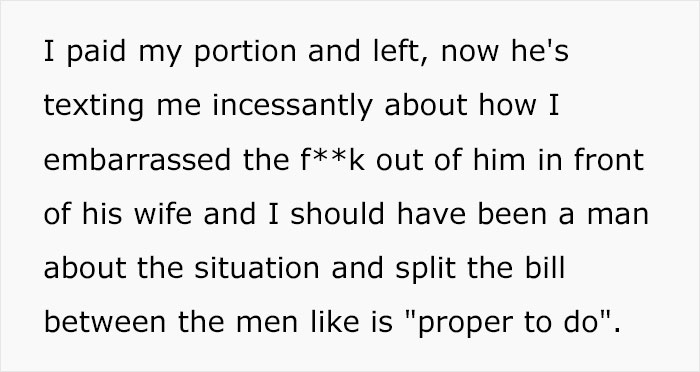 "He Was Absolutely Appalled": Guy Refuses To Pay For His Friend's Wife's Meals Anymore, Drama Ensues