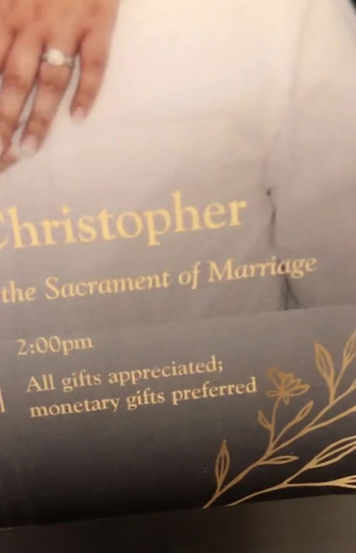 Woman Is Invited To A Wedding And The Invitation Specifies That She Will Have To Pay For Food Herself And Bring Money As A Gift Woman Is Invited To A Wedding And The Invitation Specifies That She Will Have To Pay For Food Herself And Bring Money As A Gift