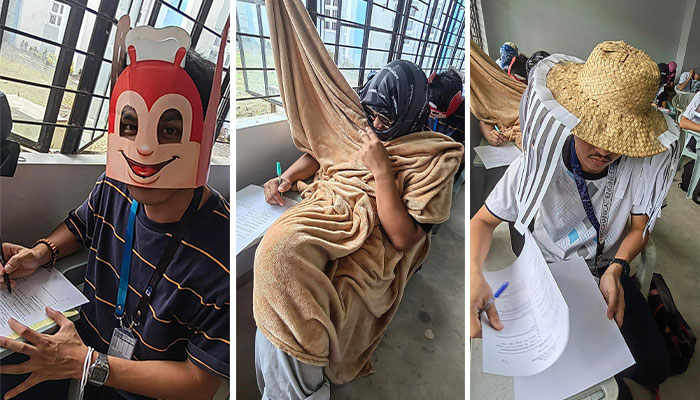 These Students Understood The Assignment When Their Teacher Asked Them To Make Hats To Prevent Them From Cheating During Their Exams