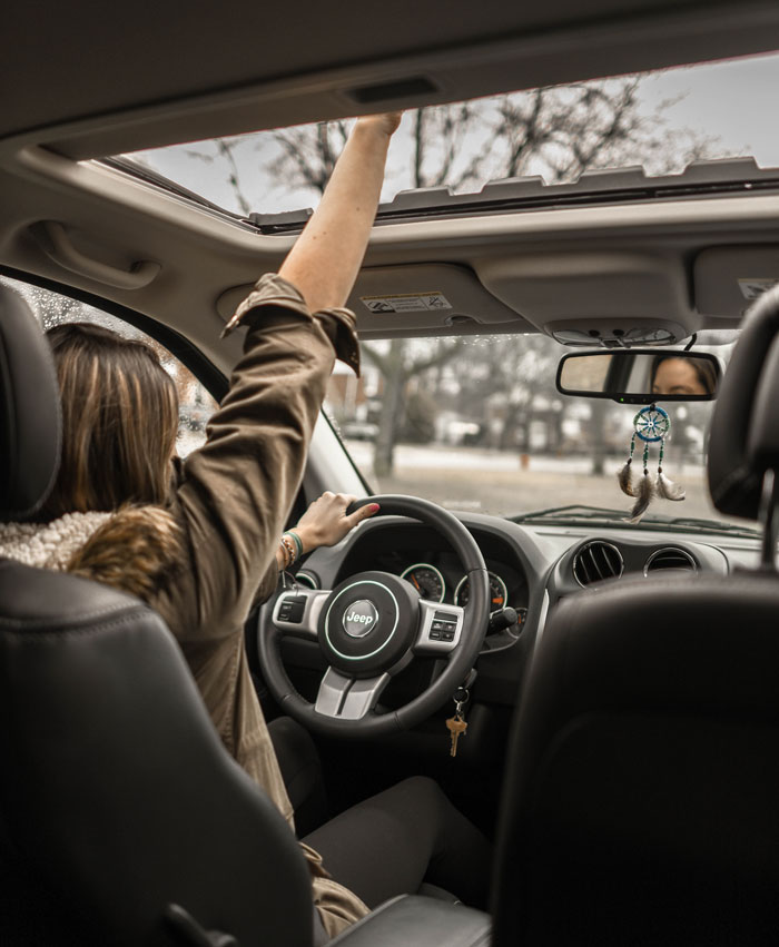 Woman driving a car 