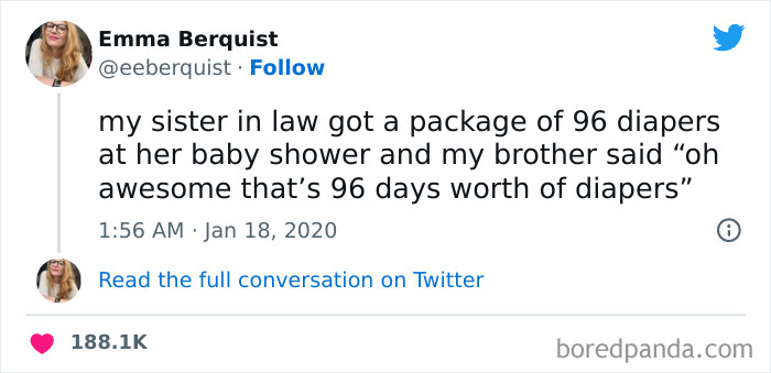 Tweet about diapers humor from women, part of funniest tweets collection that will make you ROFL this week.