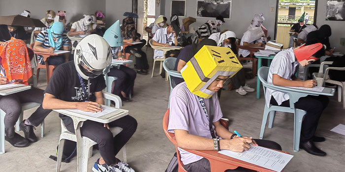 These Students Understood The Assignment When Their Teacher Asked Them To Make Hats To Prevent Them From Cheating During Their Exams