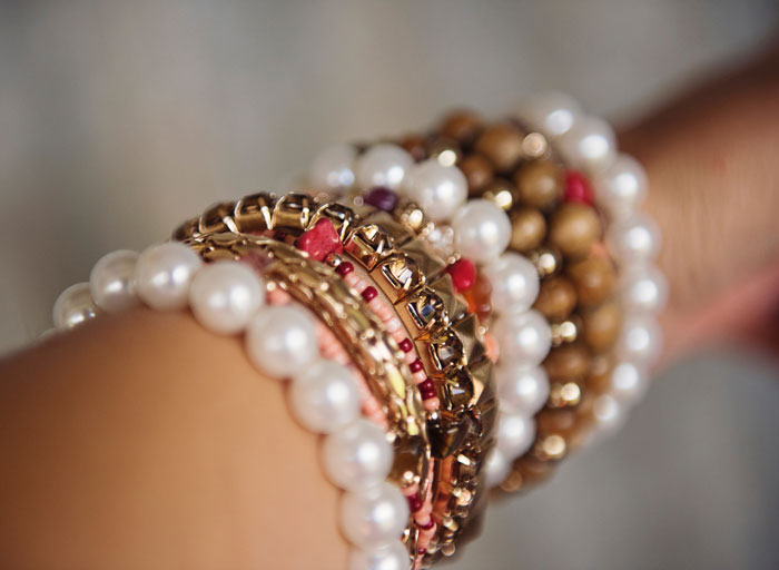 Person hand with bracelets