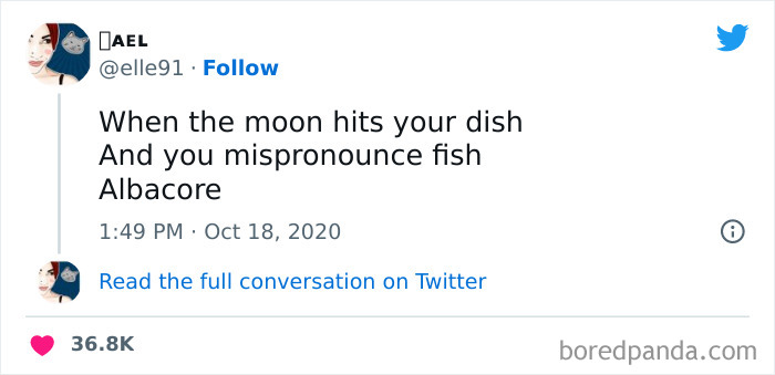 Tweet from a woman humorously mispronouncing fish, featured in funniest tweets from women collection that will make you ROFL.
