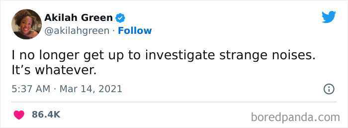 Tweet from a woman sharing a funny take on strange noises, part of funniest tweets from women that make you ROFL.