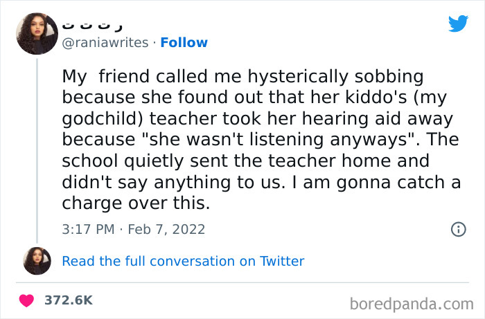 Teacher Taking A Child’s Hearing Aid As Punishment “Cause She Wasn’t Listening Anyway”