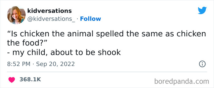 Tweet about chicken wordplay by a woman, one of the funniest tweets from women this week to make you ROFL.