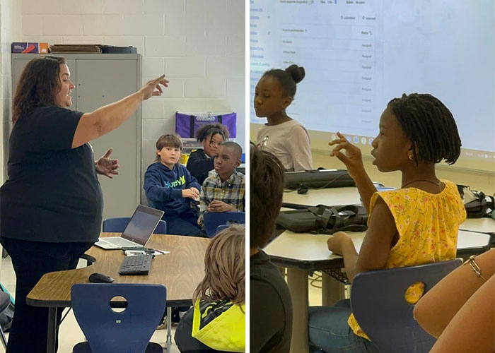 Teacher Notices Students Struggling To Communicate With Deaf Cafeteria Worker, Decides To Teach Them Sign Language Teacher Notices Students Struggling To Communicate With Deaf Cafeteria Worker, Decides To Teach Them Sign Language