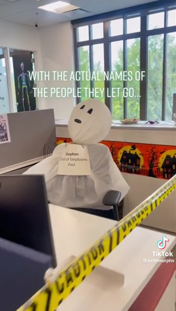 "It's Gonna Take A Lot Of Pizza Parties To Fix This": Company Called Out After Decorating Its Office With “Ghosts” Of Past Employees Who Were Laid Off "It's Gonna Take A Lot Of Pizza Parties To Fix This": Company Called Out After Decorating Its Office With “Ghosts” Of Past Employees Who Were Laid Off