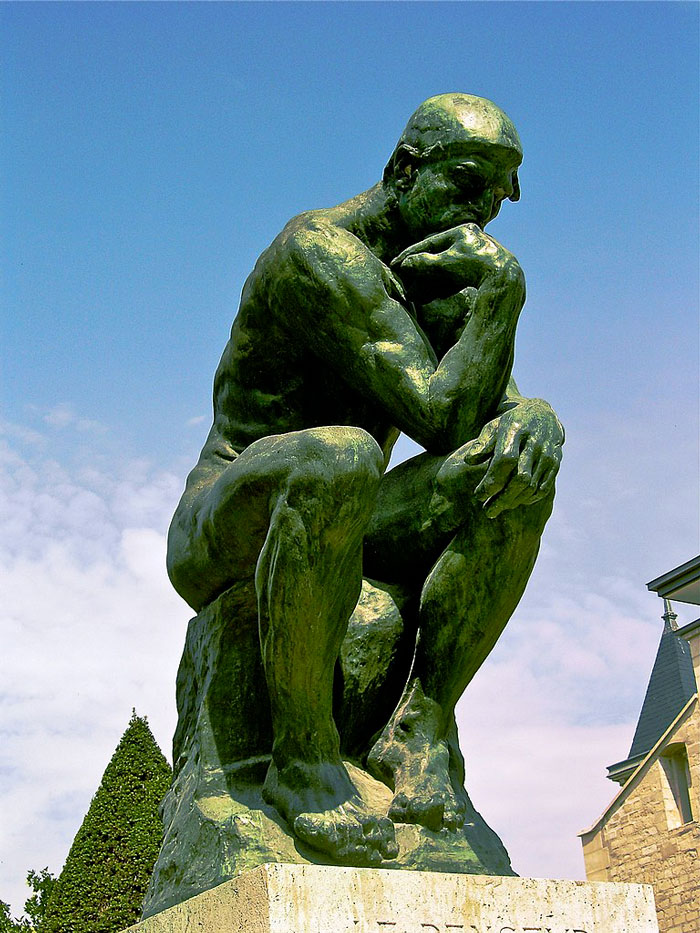 The Thinker sculpture by Rodin at Musée Rodin in Paris illustrating curious art facts unseen in classes