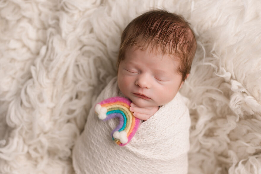 Rainbow Baby With Little Rainbow