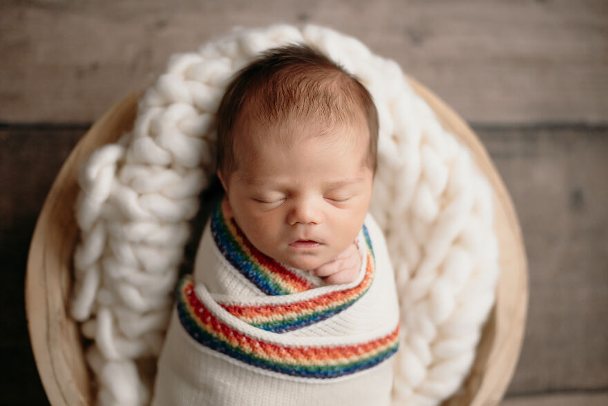 Thin Rainbow Theme Wrapped Baby