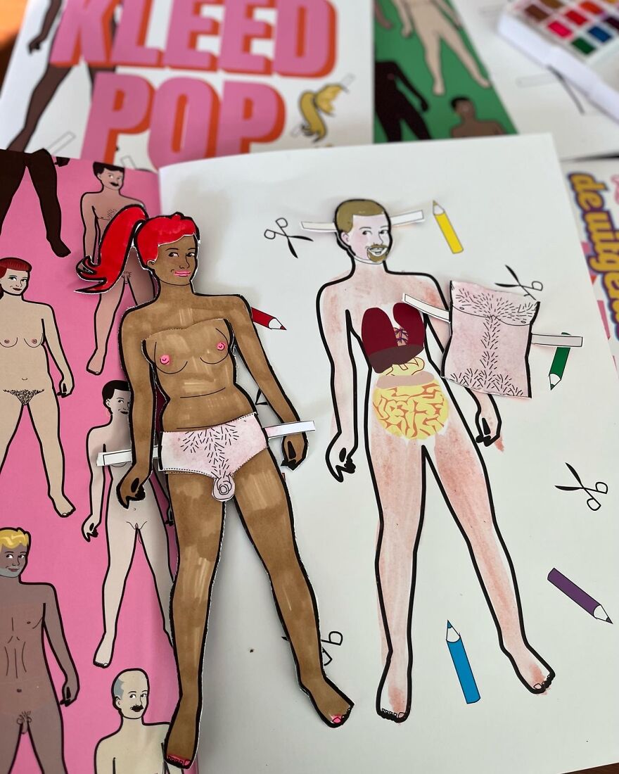 I Drew An Undressed Dress Up Doll To Practice Body Positivity And To Colour Outside The Lines Of The Strict Male/Female Binary