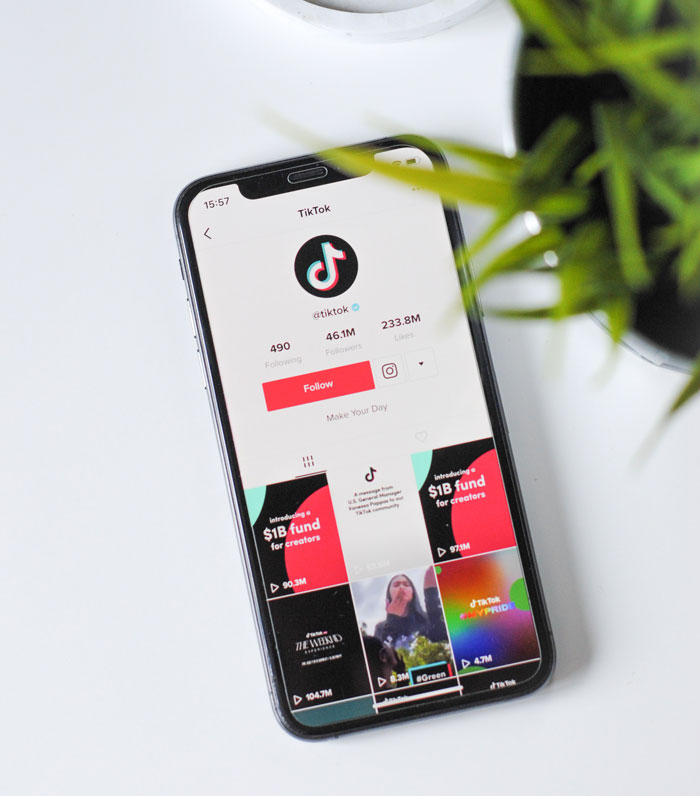 Phone with TikTok on it 