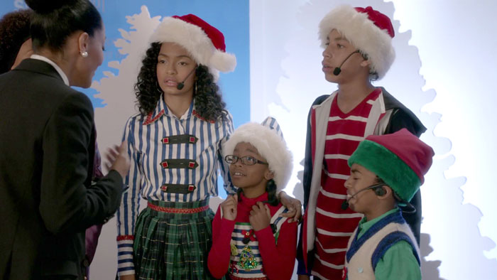 Kids wearing Santa's cap 