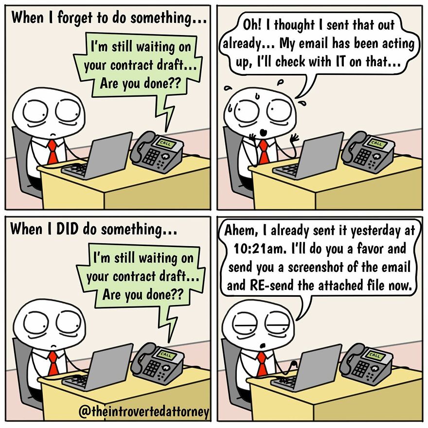 25 Comics Drawn By A Disgruntled Lawyer That Anyone With A Corporate Job Can Relate To