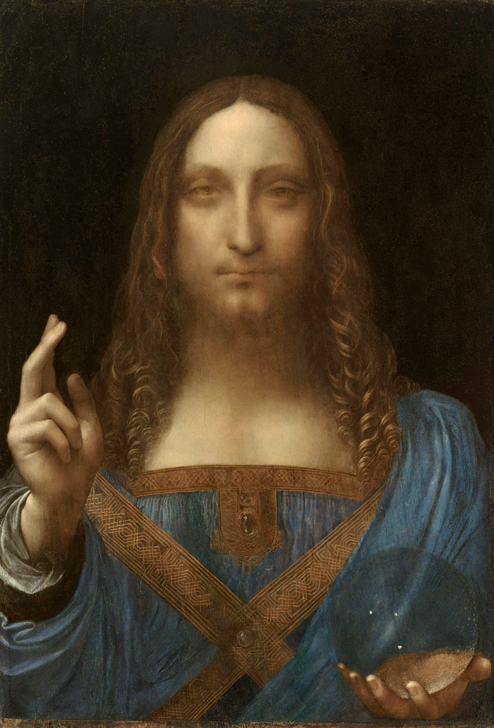 Salvator Mundi by Leonardo da Vinci, classic Renaissance painting featured in curious facts about art classes.