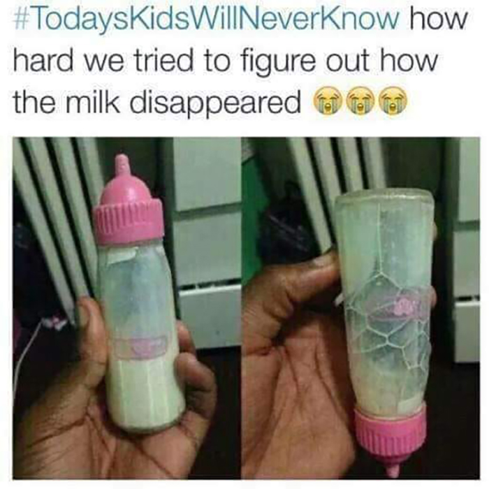 These Still Exist. Todays Kids Try To Figure It Out Too. My Kids Have Several 🤣 The Better Part Is When They Crack Them And All The Liquid Leaks Out. Then They Really Wonder Where It All Went