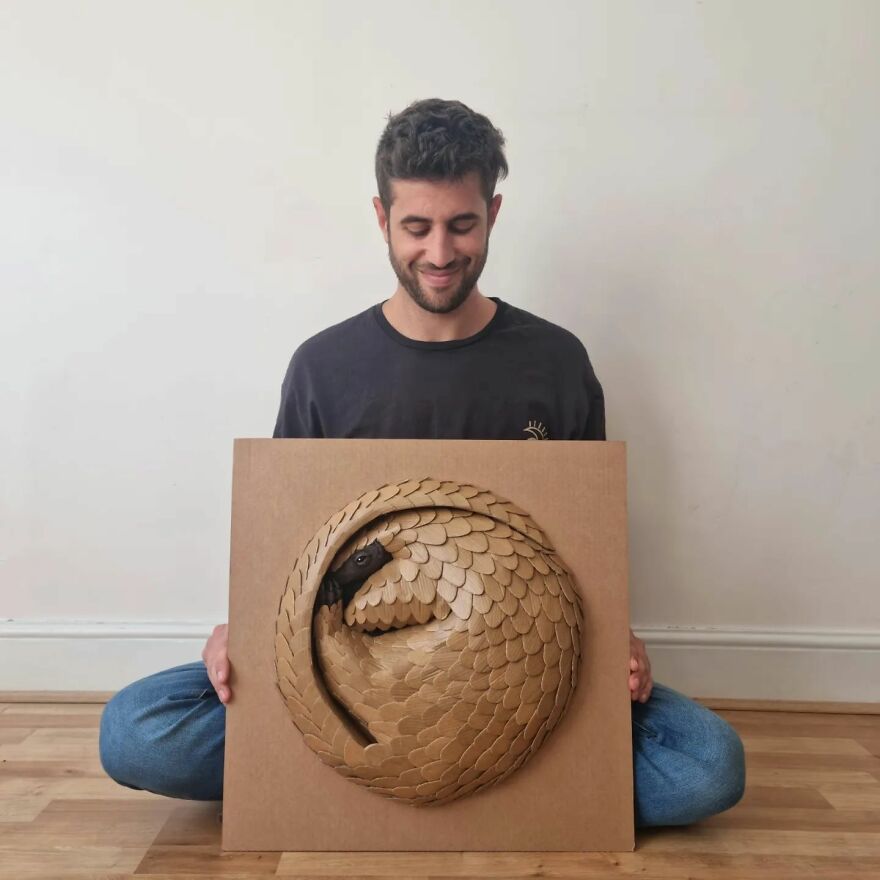 Artist Turns Cardboard And Other Discarded Materials Into Stunning Lifelike Animal Sculptures